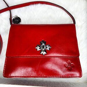 Beautiful Patricia Nash Consilina Red Leather Crossbody bag